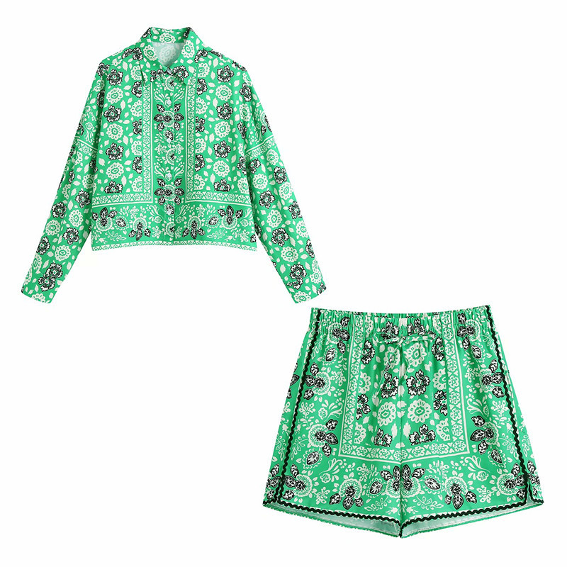 Women's Clothing Wholesale Summer New Style Printed Short Shirt Shorts