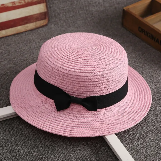 Bowknot Furry Sun Hat Traveling Holiday Beach Hat Pink - Shop at LoveMi