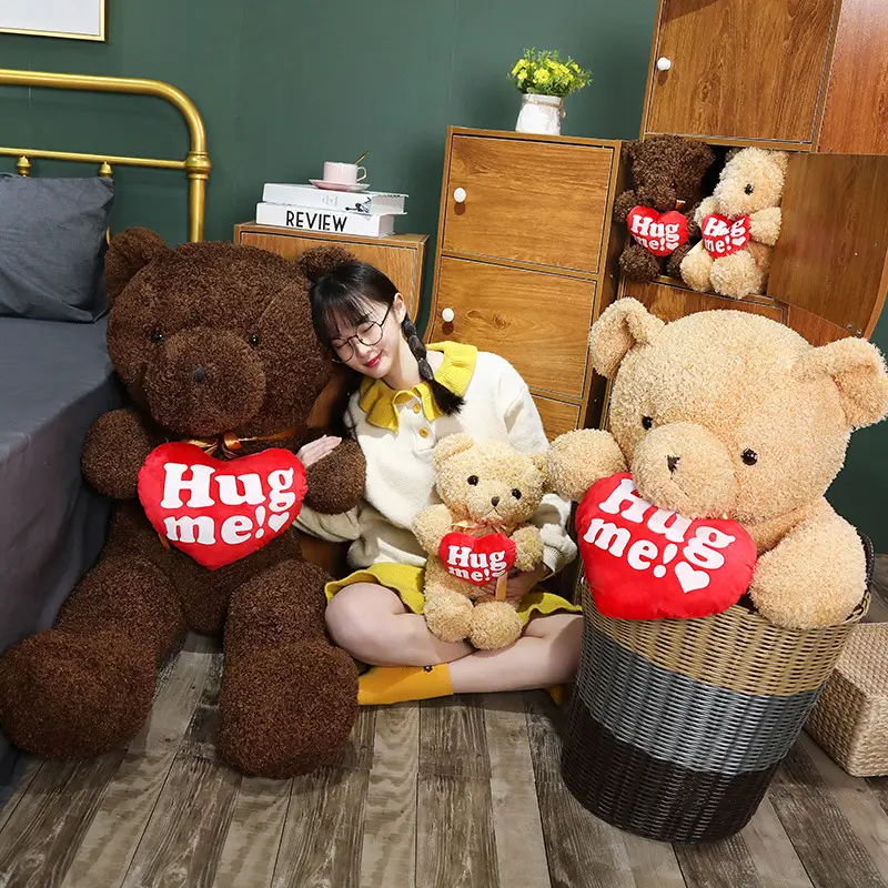 Hug Heart Bear Doll Plush Toy Large Gift For Girl