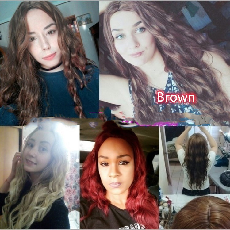 Wig Wine Red Corn Whisker Wig Black Small Curls — foto 4
