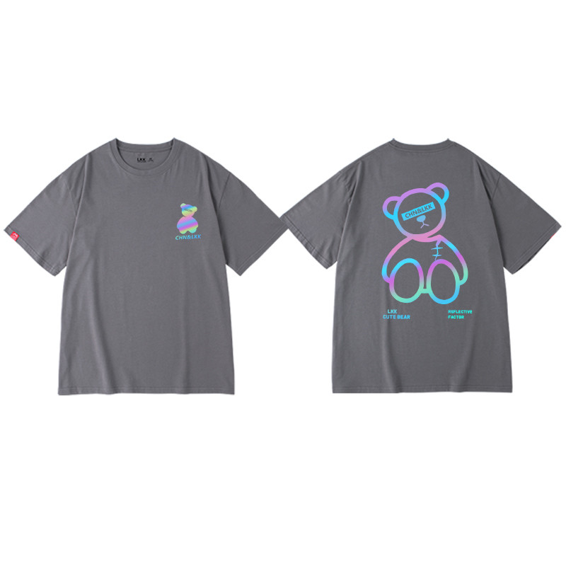 Title 1, Reflective Bear Loose Couple Summer T-shirt