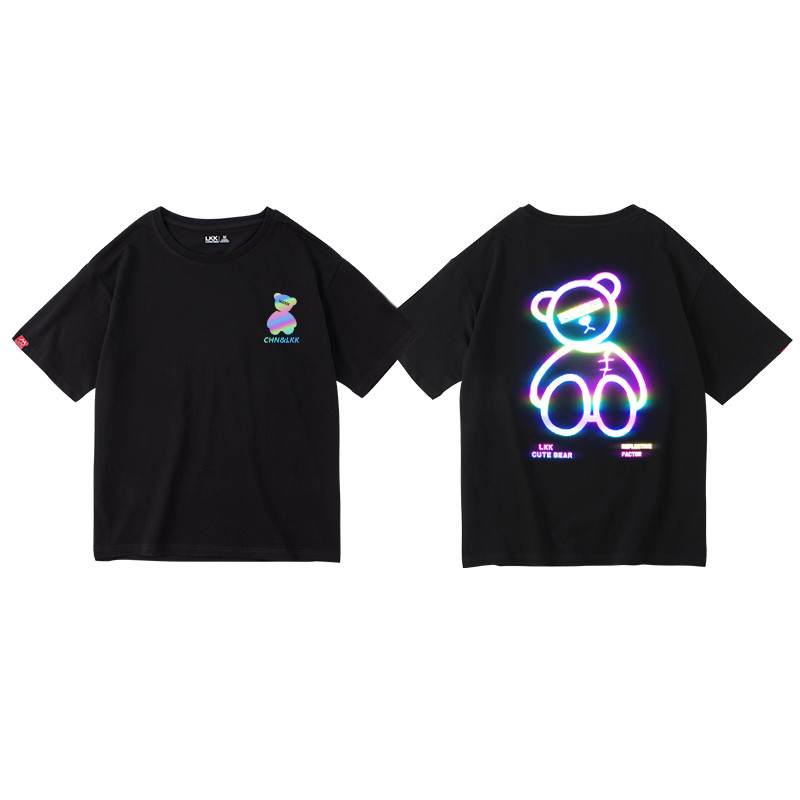 Title 2, Reflective Bear Loose Couple Summer T-shirt