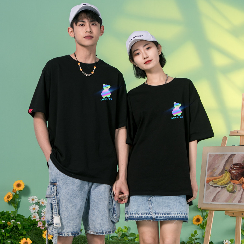 Title 6, Reflective Bear Loose Couple Summer T-shirt