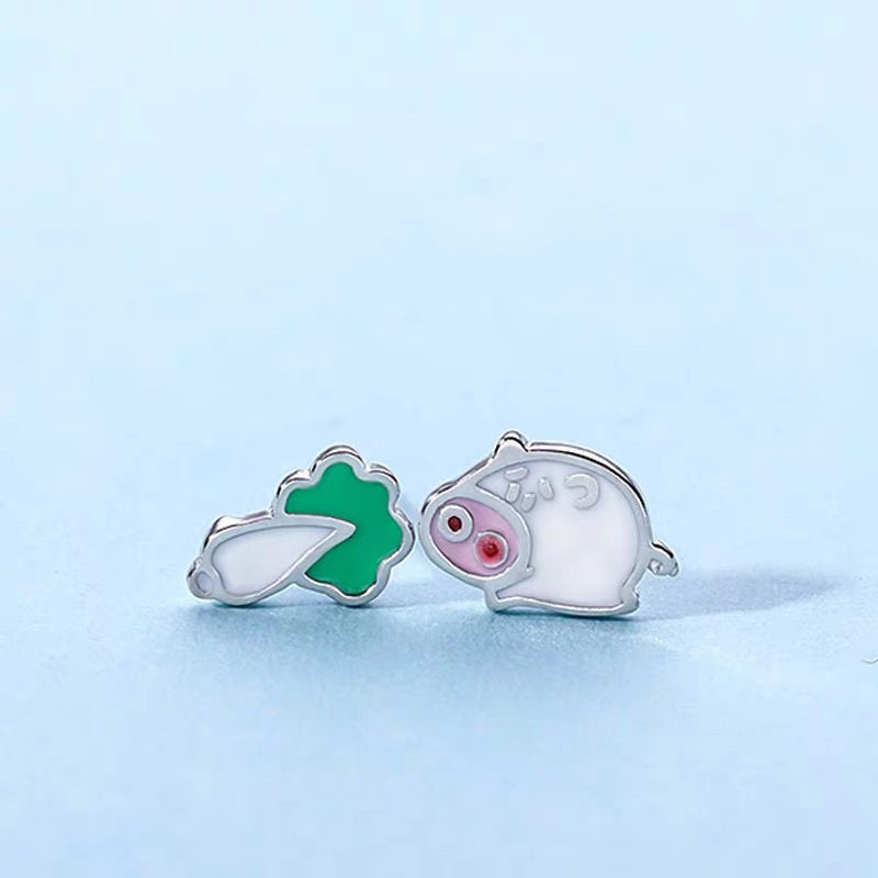 Cute Children's Petite Bunny Earrings In Sterling Silver