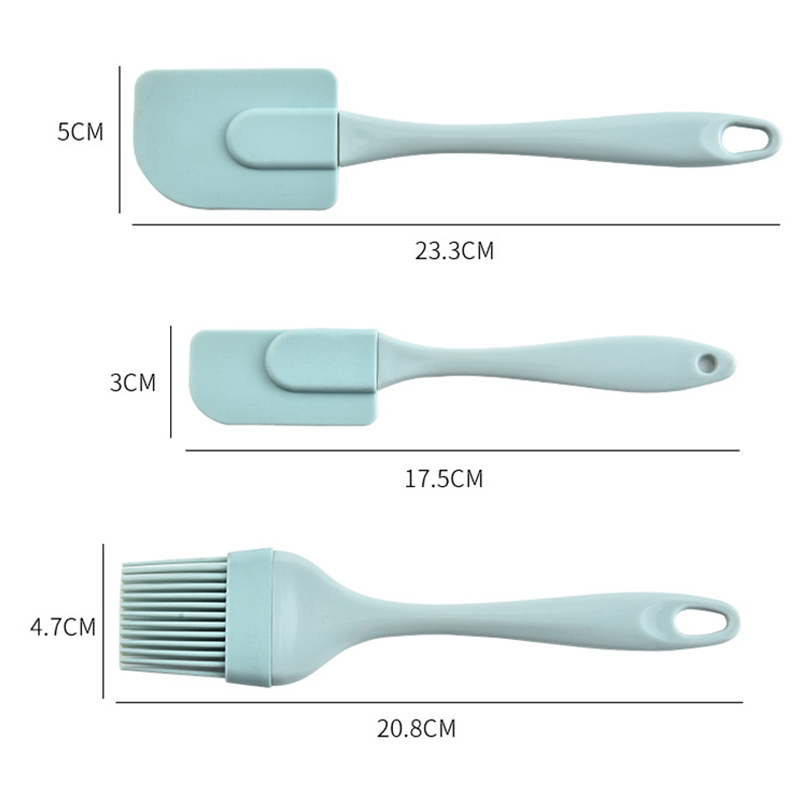 BPA Free Silicone Baking Tool Set – 2 Spatulas 1 Brush Non-Stick Kitchen Utensil