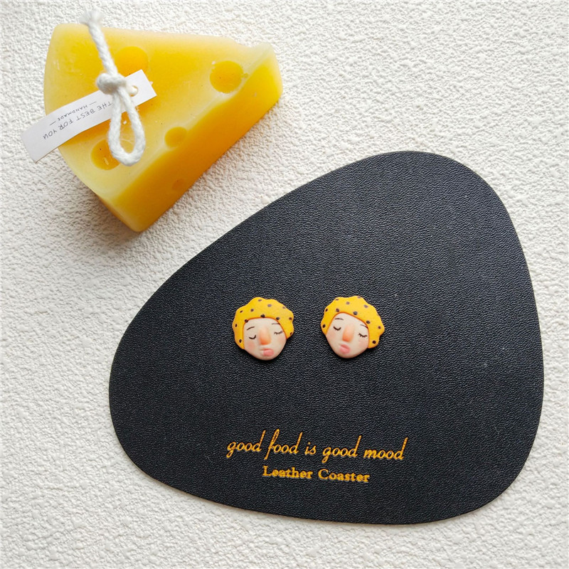 Cartoon Cute Polka Dot Stripes Funny Villain Rabbit Ins Graffiti Earrings