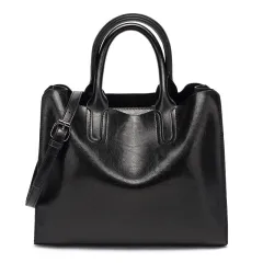 Single Shoulder Messenger Tote Bag Women - Black - View 1