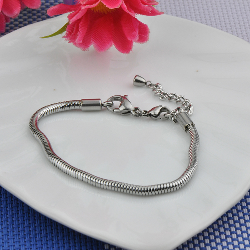 Steel Bracelet 304 Pure Stainless Steel Basic Chain Non-fading Chain Lobster Clasp