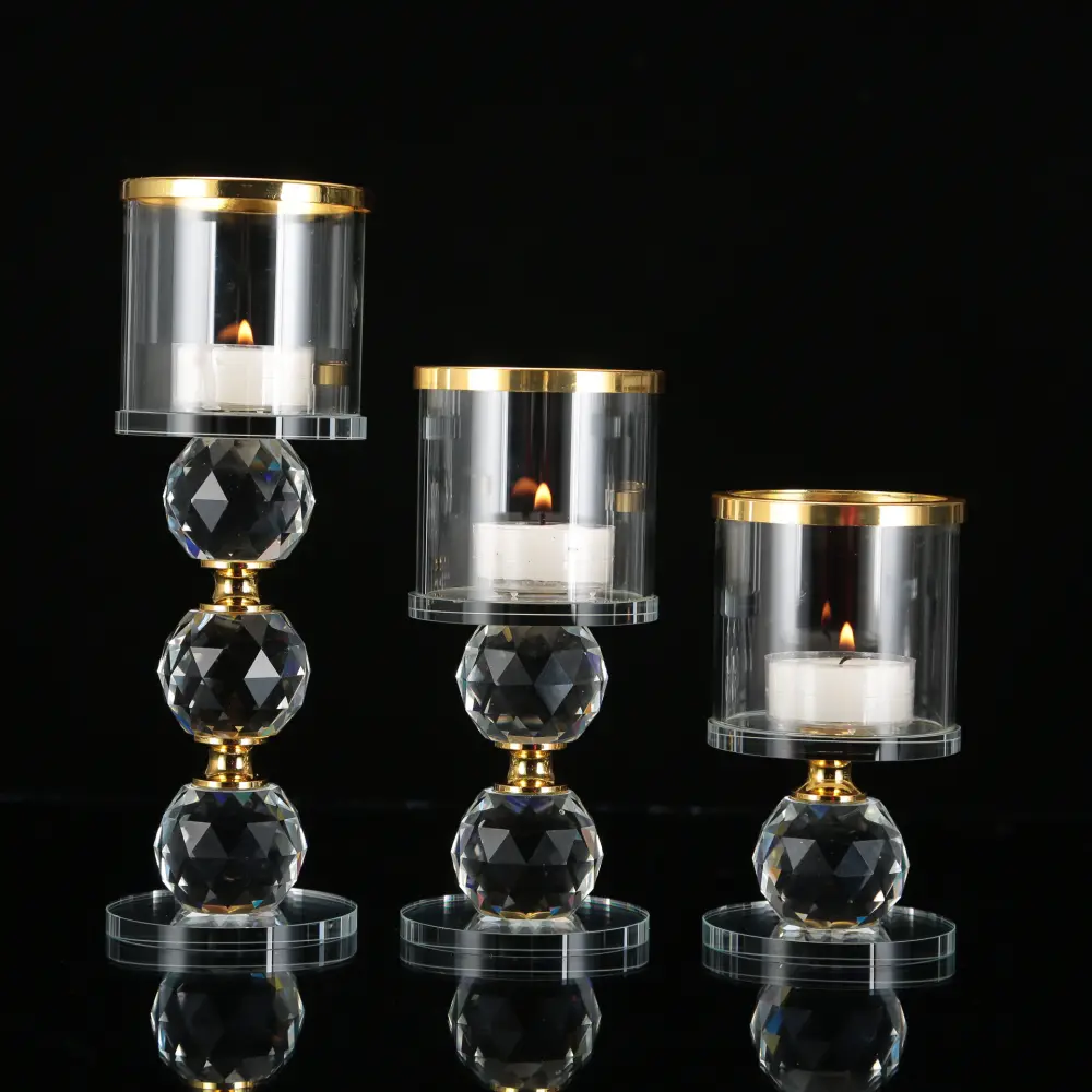 European Romantic Crystal Candle Holder Decoration Hotel