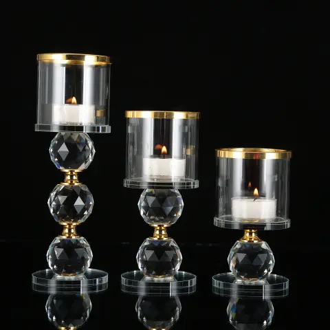European Romantic Crystal Candle Holder Decoration Hotel