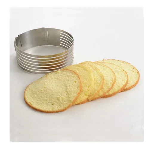 6 Layers Adjustable Cake Cutter Slicer Stainless Steel Round Bread Cake Cutter Slicer Mousse Ring Mould Cake Decorating Tools Silver - Shop at LoveMi