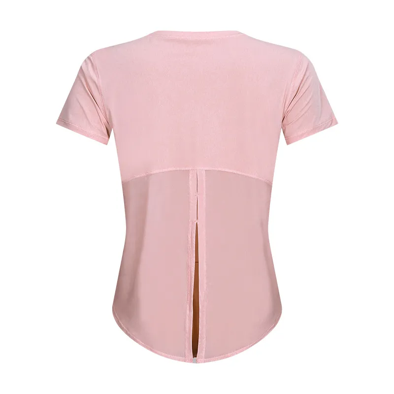 Fitness Running Bandage Quick-drying Breathable Loose Blouse - Champagne Powder-M