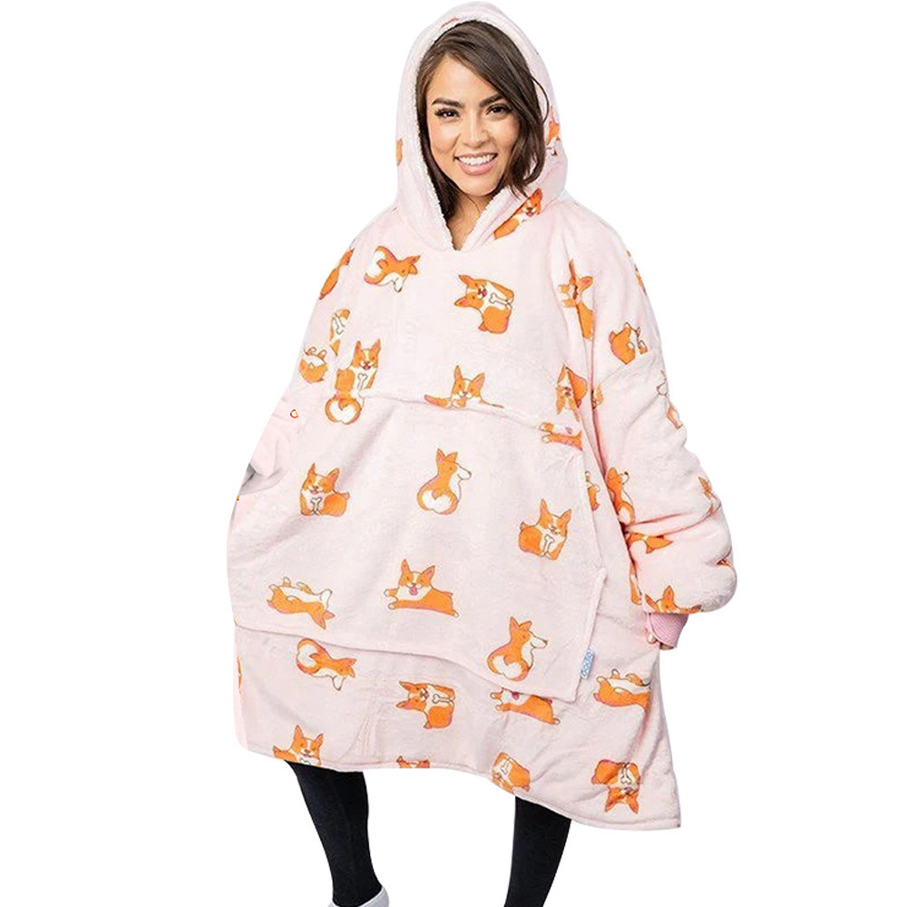 New Printed Parent-child Homewear, Hooded Sweater For Fallwinter