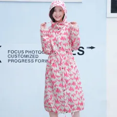 Fashion Printed Rainstorm-proof Adult Raincoat - C-M - View 1