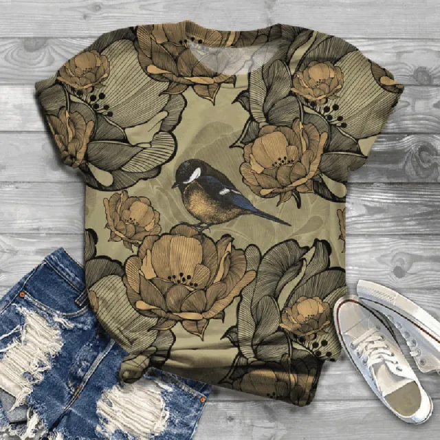 Bird Series Round Neck 3D Printed T Shirt 9Style - Shop at LoveMi
