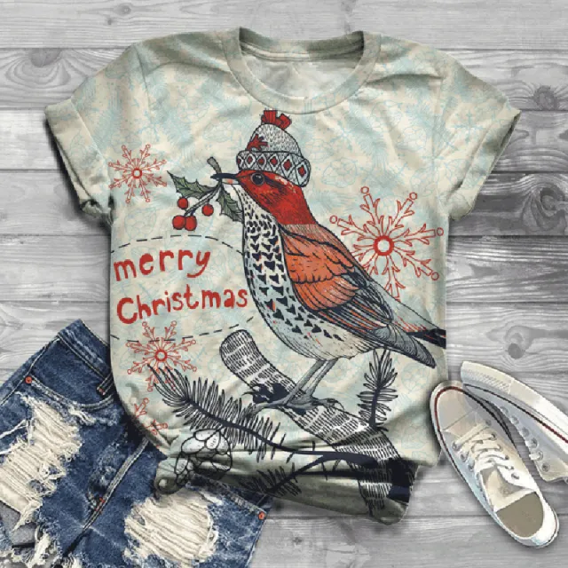 Bird Series Round Neck 3D Printed T Shirt 6Style - Shop at LoveMi