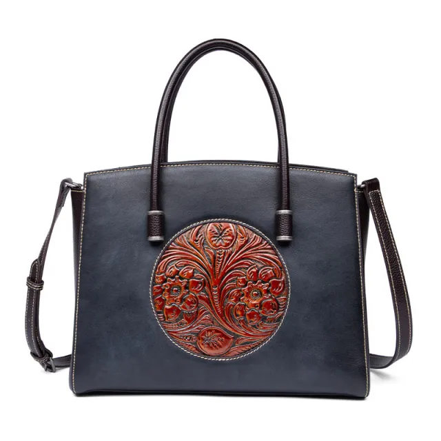 First Layer Cowhide Handbag Leather Shoulder Black - Shop at LoveMi