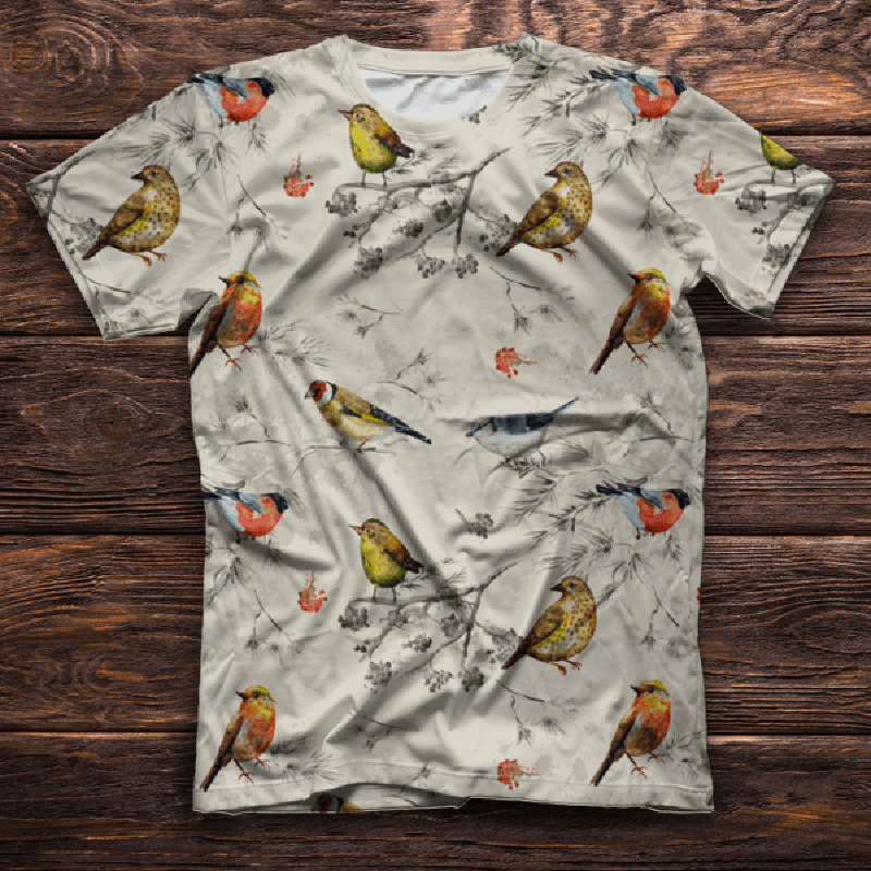 Title 7, Bird Series Round Neck 3D Printed T-Shirt