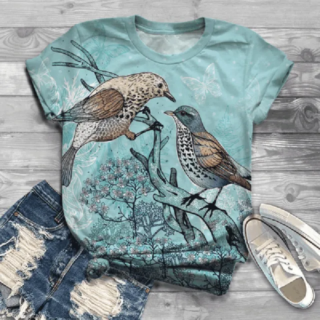 Bird Series Round Neck 3D Printed T Shirt 11Style - Shop at LoveMi