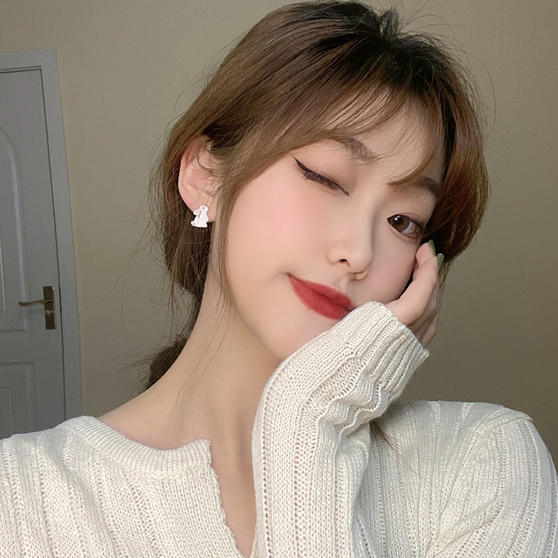 Pearl Bunny Earrings Daisy Stud Earrings Japanese Style Cartoon