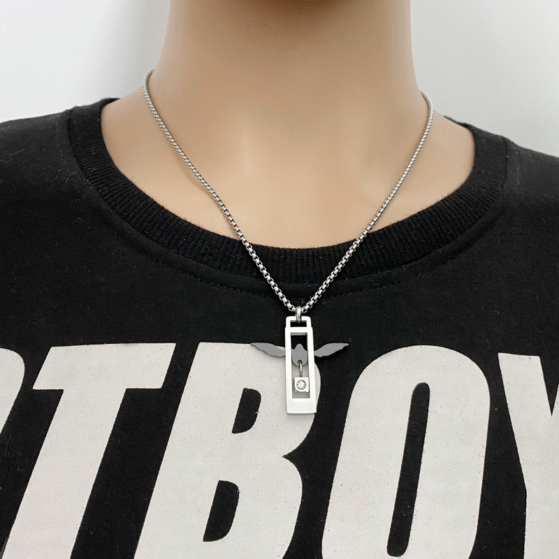 Ins Titanium Steel Love Angel Couple Necklace Jewelry