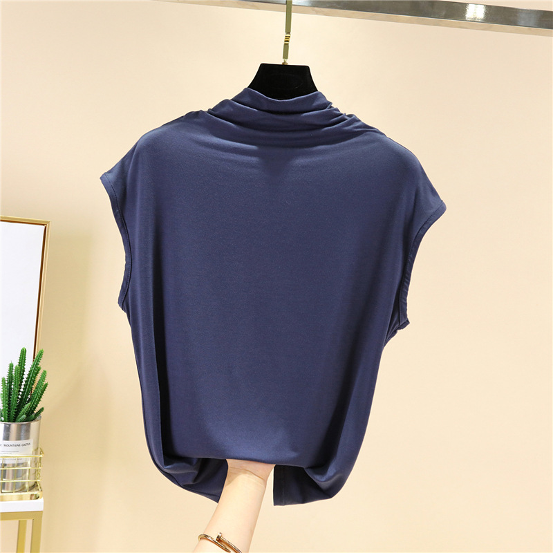 Title 4, Solid Color Loose Bottoming Shirt With Inner Top