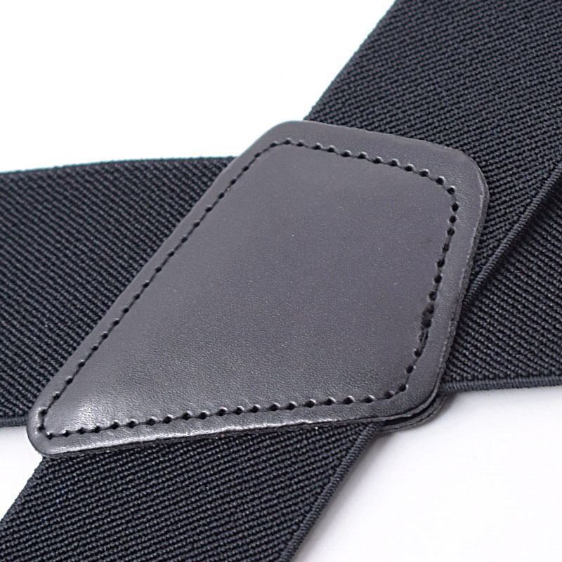 Black Men's 4 Clip Strap 5CM Widened Strap Clip