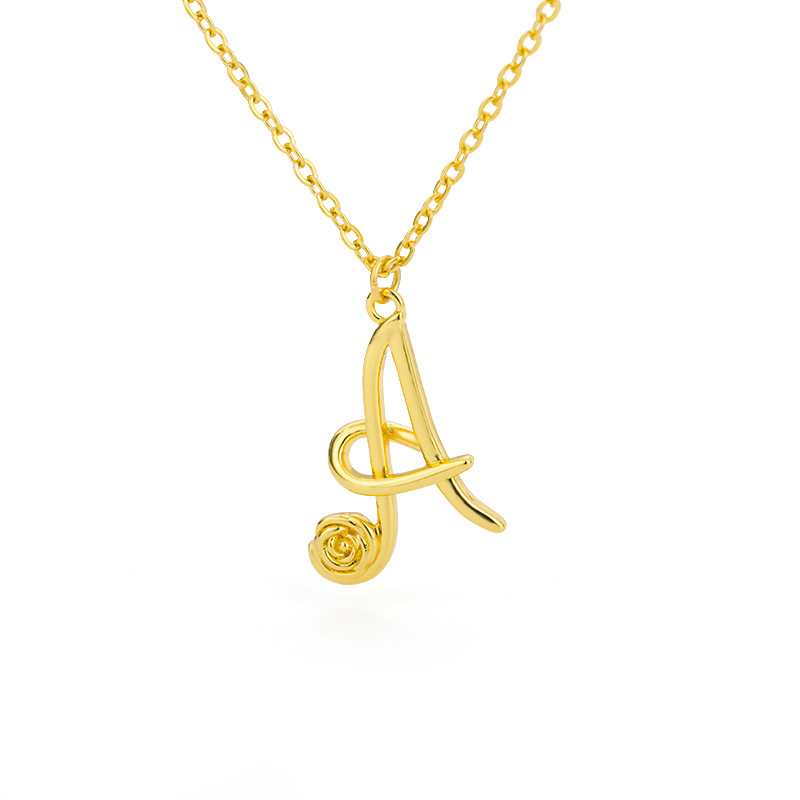 Golden Capital English Letter Necklace