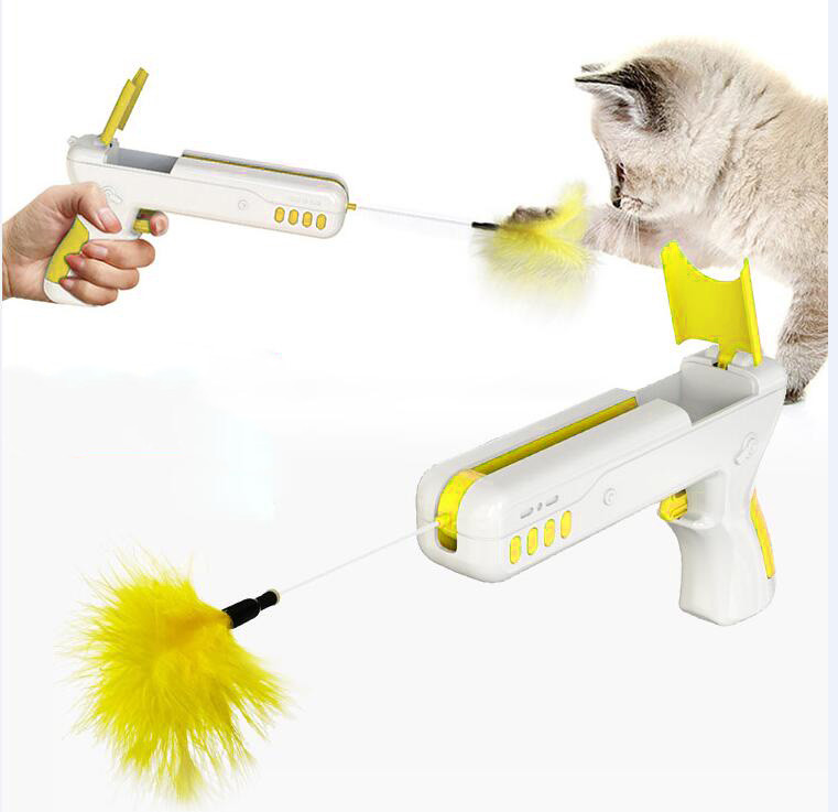 Funny cat gun yellow