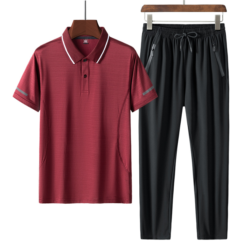 Men's Short-sleeved Suit Summer Leisure Sports Two-piece Suit