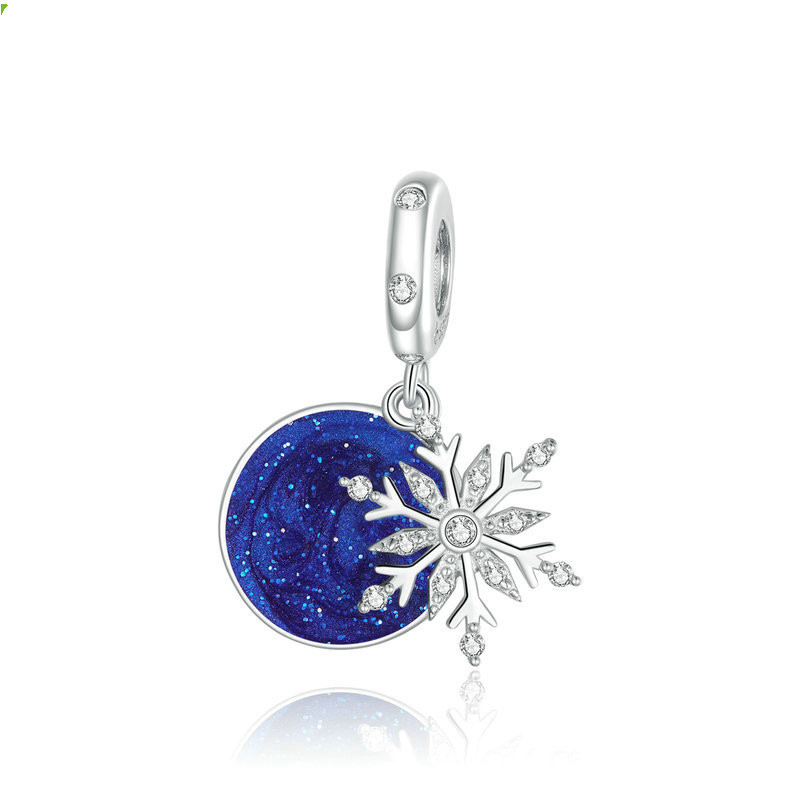 Blue Star Snowflake Pendant European And American Fashion Platinum Plated