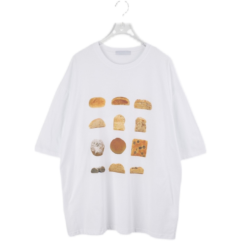 Title 3, Baked Bread Toast Realistic Printing Round Neck...