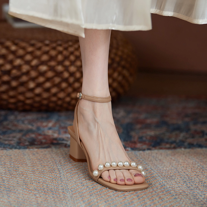 Pearl Thick Heel Sandals, picture 4 of 5