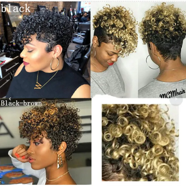 African Dyed Short Curly Hair Black - Shop at LoveMi