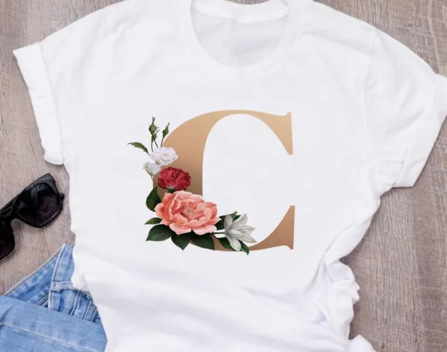 26 English Letters Printed Oversize Short sleeved T shirt - Shop at LoveMi