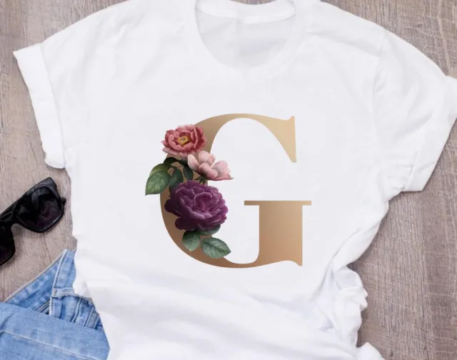 26 English Letters Printed Oversize Short sleeved T shirt G - Shop at LoveMi