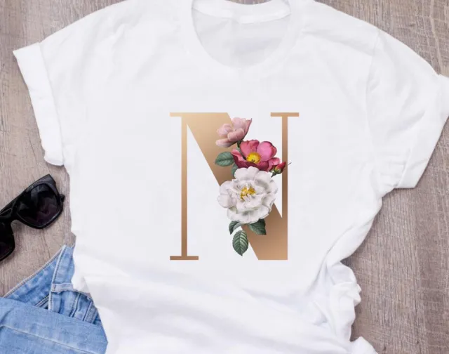 26 English Letters Printed Oversize Short sleeved T shirt N - Shop at LoveMi