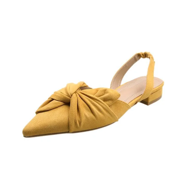 Flat Bottom All Match Bow Knot Gentle Pointed Toe Women'S Shoes Yellow - Shop at LoveMi