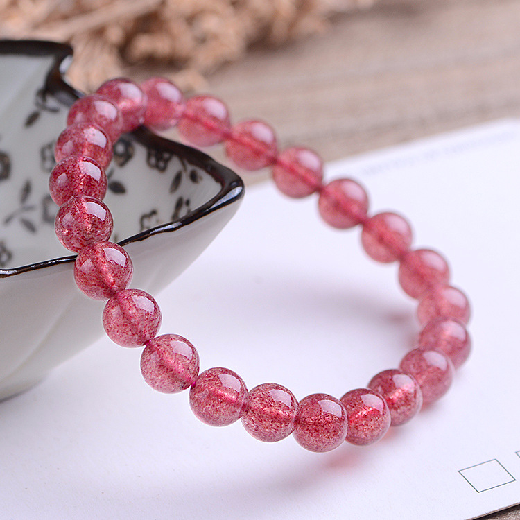 Feng Pigeon Blood Red Ice Seed Natural Strawberry Crystal Bracelet
