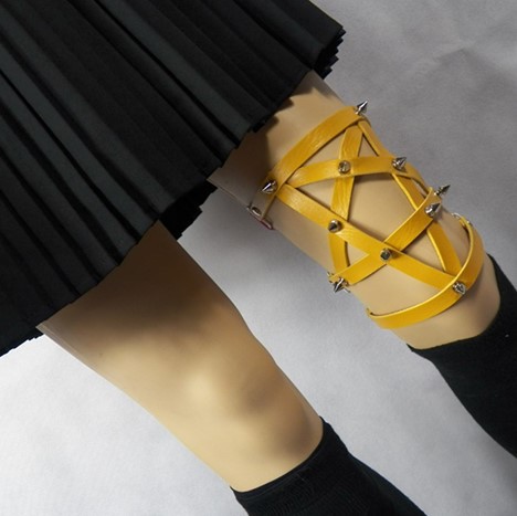 Title 5, InsGoth Leather Garters Leg Ring Female Sexy Pe...