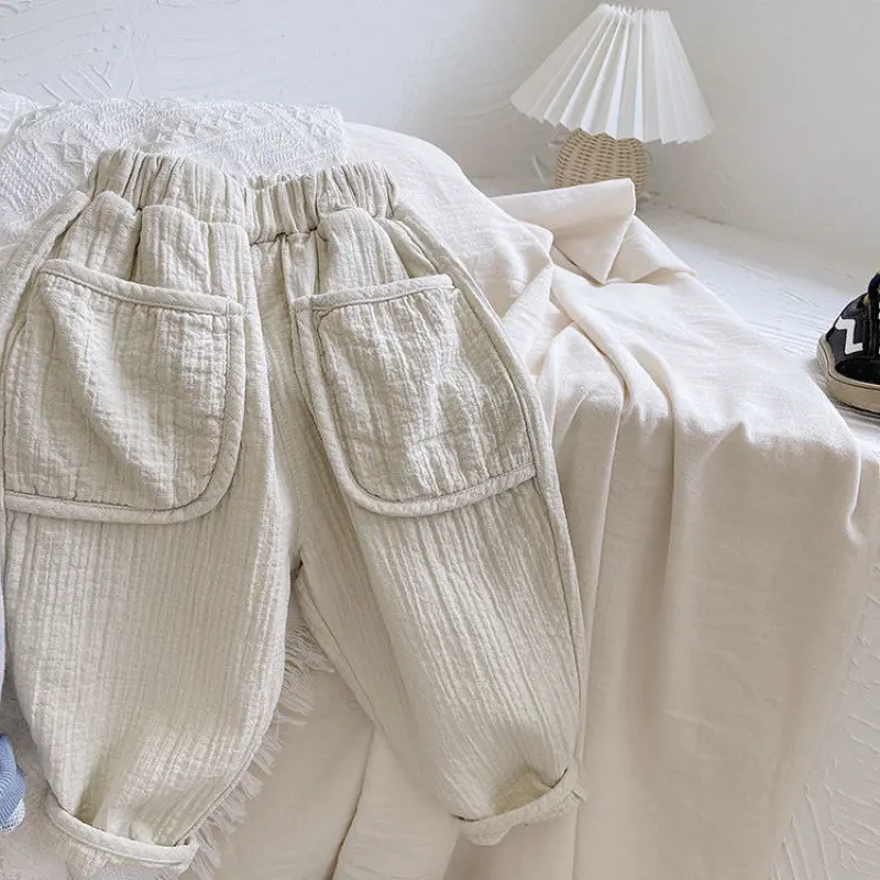 New Boys and Girls Cotton and Linen Casual Pants