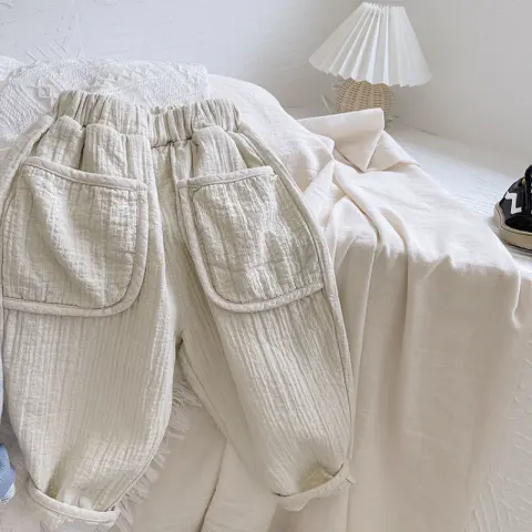 New Boys and Girls Cotton and Linen Casual Pants