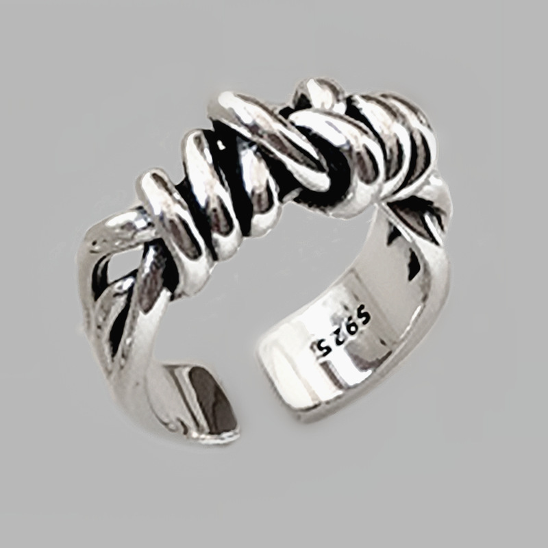 Simple And Cold Wind Retro Braided Winding Ring
