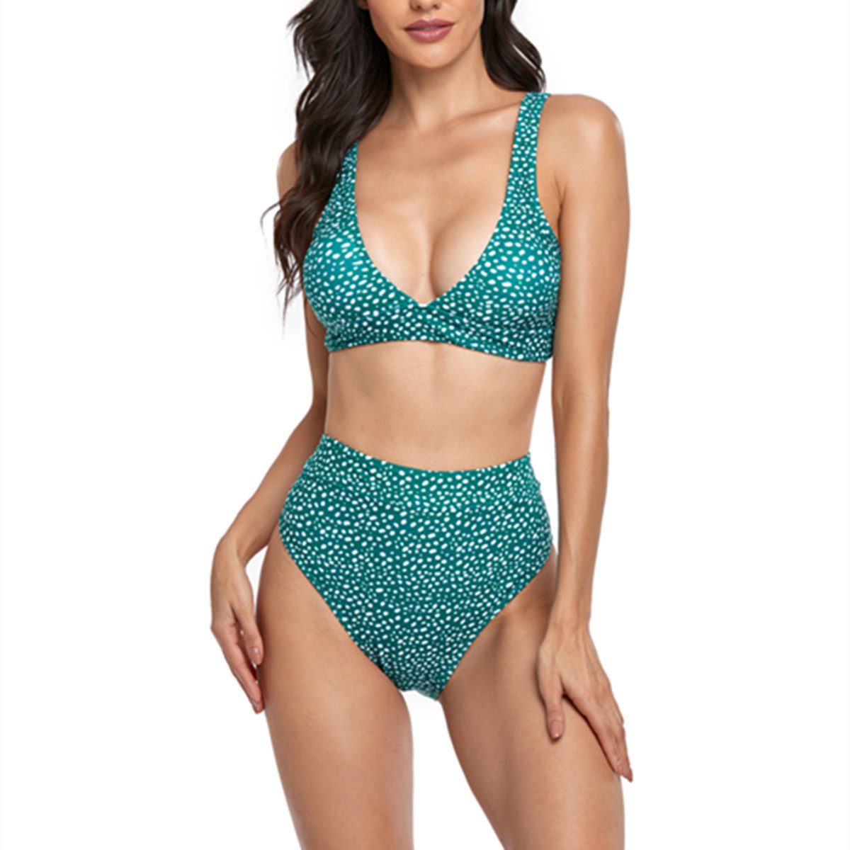 Amazon Bikini Women's Split Solid Color Sexy Bikini Swimsuit