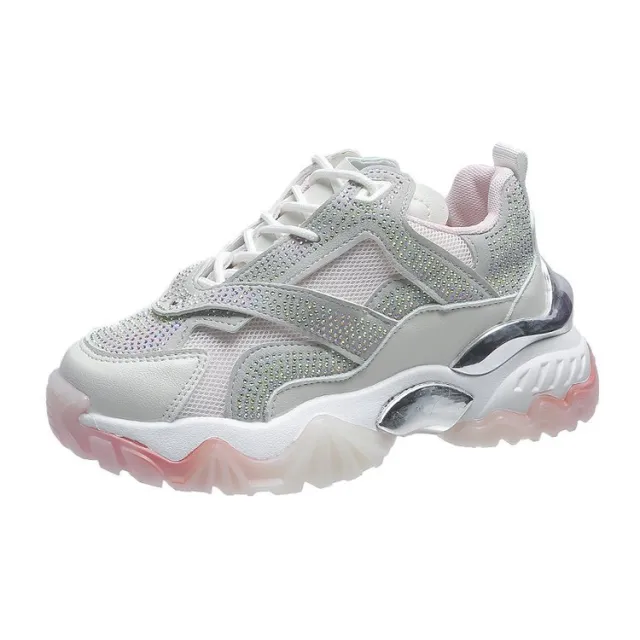Summer New Products Rhinestone Fairy Style Breathable Casual Sports Shoes Pink - Shop at LoveMi