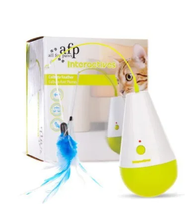 Cat Toy Tumbler Electric Feather Spiral Turn White - Shop at LoveMi