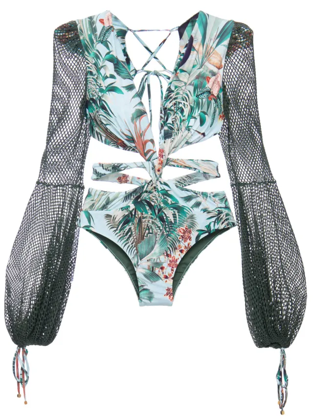 Sexy Lace up Halter One piece Swimsuit Blue - Shop at LoveMi