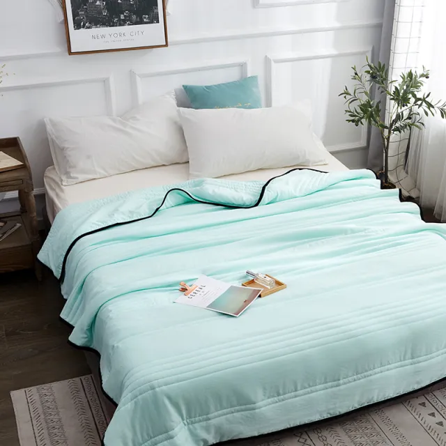 Washed Cotton Quilted Air conditioning Quilt And Summer Cool Quilt Blanket Light Green - Shop at LoveMi