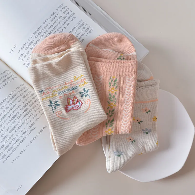 Pairs Of Peach Series Japanese Cartoon Socks Cute Girl Fruit Socks - Pink