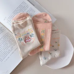 Pairs Of Peach Series Japanese Cartoon Socks Cute Girl Fruit Socks - Pink - View 1